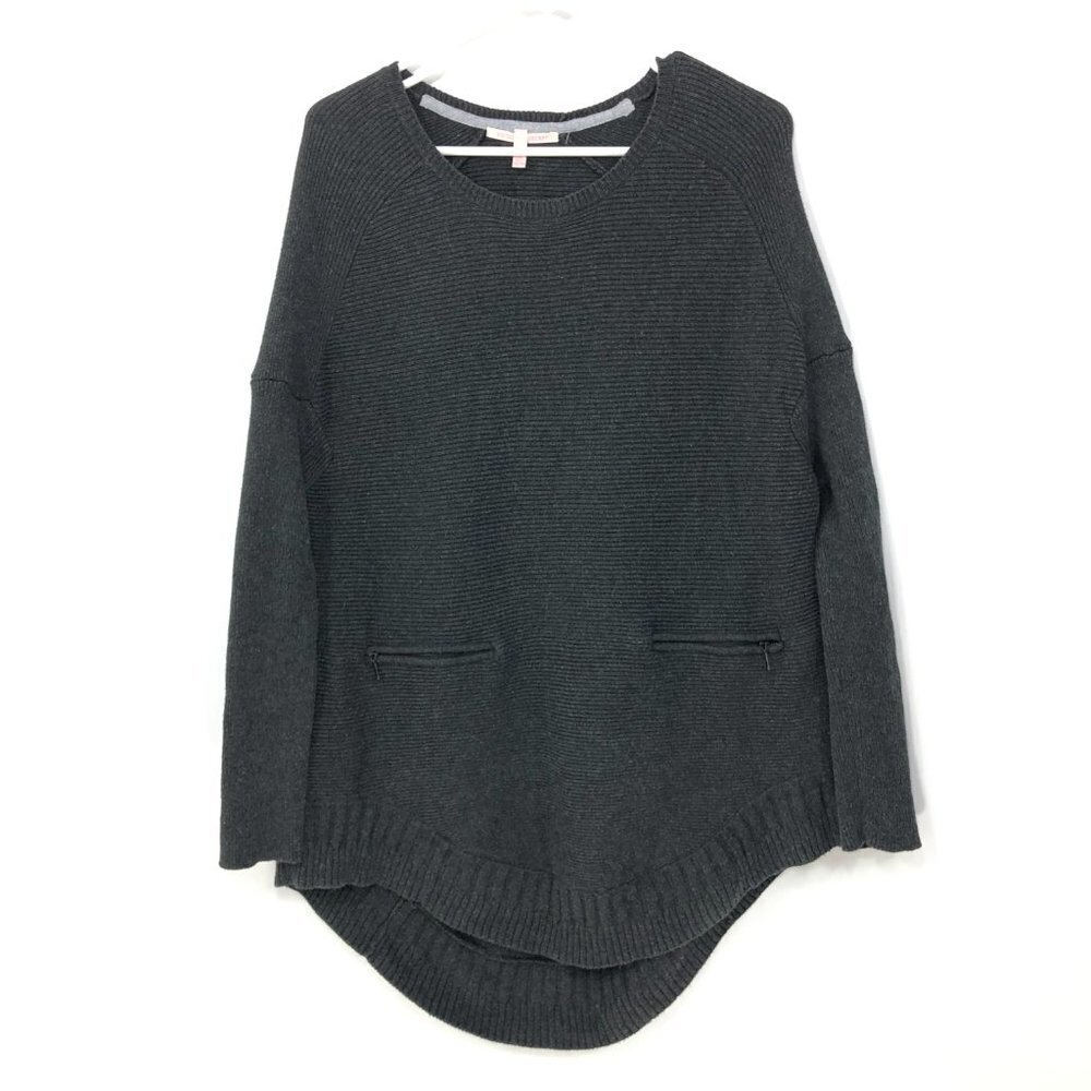 Victoria's Secret Gray Ribbed Hi Low Oversized Sweater Tunic with Pockets  XS‎